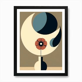 Moon And Flower In Boho Art Art Print