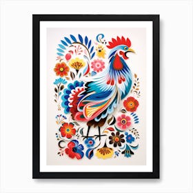 Scandinavian Bird Illustration Chicken 8 Art Print