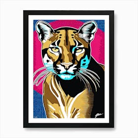 Cougar pop art Art Print