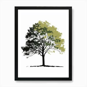 Elm Tree Pixel Illustration 4 Poster