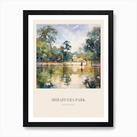 Ibirapuera Park Buenos Aires Argentina 4 Vintage Cezanne Inspired Poster Art Print