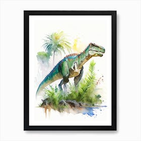 Camptosaurus 1 Watercolour Dinosaur Art Print