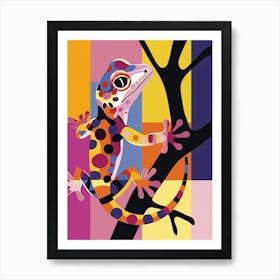 Golden Gecko Abstract Modern Illustration 4 Art Print