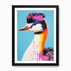 Andy Warhol Style Bird Grebe 4 Art Print