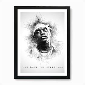 Ski Mask The Slump God Rapper Sketch Art Print