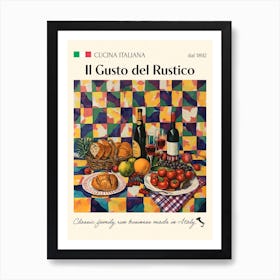 Il Gusto Del Rustico Trattoria Italian Poster Food Kitchen Art Print