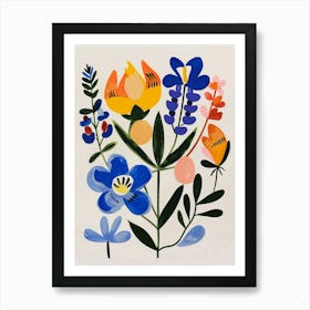 Painted Florals Bluebonnet 3 Art Print