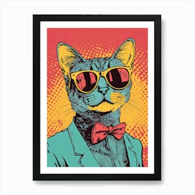 Super Cool Cat Illustration Pop 7 Poster