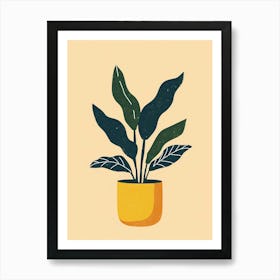 Zz Plant Minimalist Illustration 6 Art Print