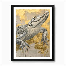 Alligator Precisionist Illustration 4 Art Print