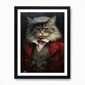 Gangster Cat Siberian 4 Art Print