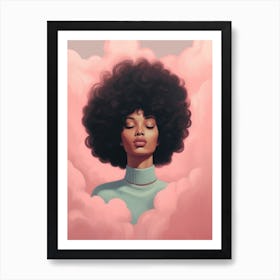 Pastel Portraits Pink Clouds 3 Art Print