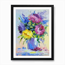 bouquet of meadow flowers Art Print