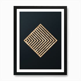 Abstract Geometric Gold Glyph on Dark Teal n.0131 Art Print