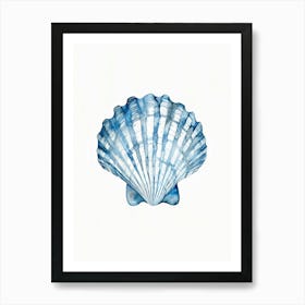 Blue Seashell Beach House Art Art Print