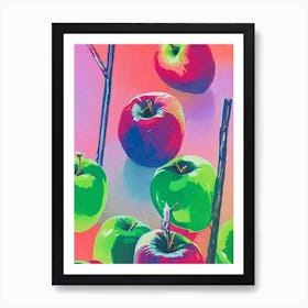 Apple Risograph Retro Poster Fruit Art Print