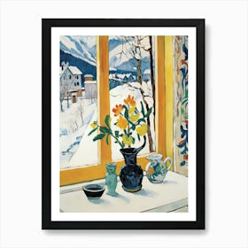 The Windowsill Of Banff   Canada Snow Inspired By Matisse 4 Art Print