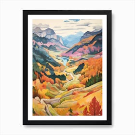 Autumn National Park Painting Berchtesgaden National Park Germany 4 Art Print