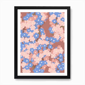 Forget Me Nots Flower Big Bold Illustration 1 Art Print