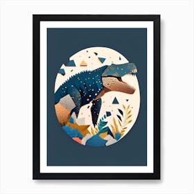 Megalosaurus Terrazzo Style Dinosaur Art Print