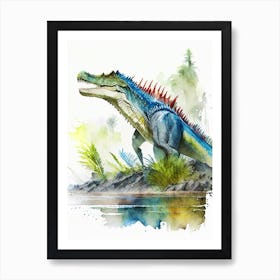 Spinosaurus Watercolour Dinosaur Art Print