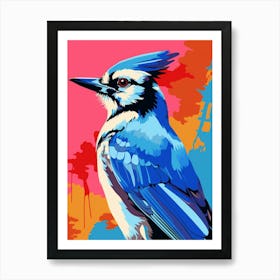 Andy Warhol Style Bird Blue Jay 3 Art Print