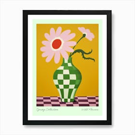 Spring Collection Wild Flowers Green Tones In Vase 1 Art Print