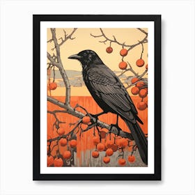 Art Nouveau Birds Poster Crow 1 Art Print