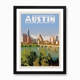 Austin Texas Travel Poster Art Print