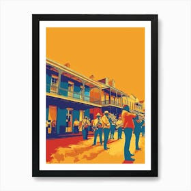 New Orleans Jazz National Historic Park Retro Pop Art 6 Art Print