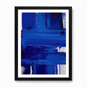 Blue Brush Strokes Abstract 6 Art Print