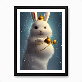 Christmas Bunny 1 Art Print