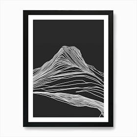 Slieve Donard Mountain Line Drawing 2 Art Print