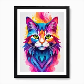 Colorful Cat 2 Art Print