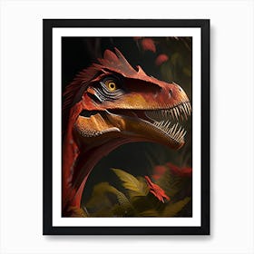 Deinonychus 1 Illustration Dinosaur Art Print