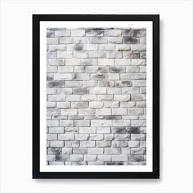 Old White Brick Wall Art Print