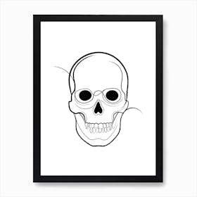 Skull Line Drawing Art Print
