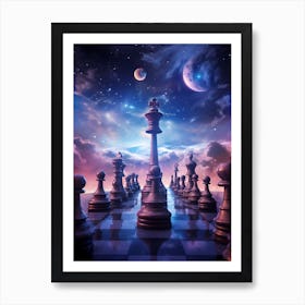 Chess Pieces On The Board Art Print
