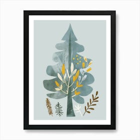 Douglas Fir Tree Illustration Flat 3 Art Print