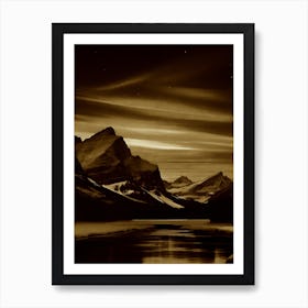 Black And White Mountain Landscape 30 Art Print