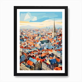 Brussels, Belgium, Geometric Illustration 4 Art Print