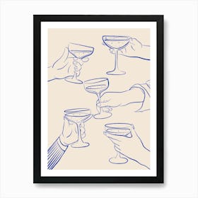 Cheers - Royal Blue Art Print