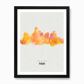 Dallas Texas City watercolor Art Print