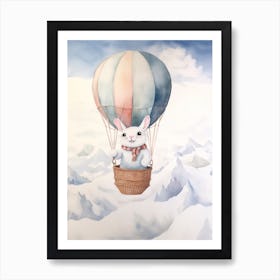 Baby Arctic Hare 3 In A Hot Air Balloon Affiche