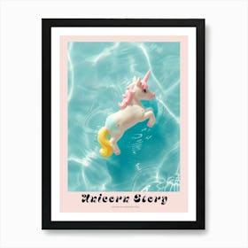 Toy Unicorn In A Swimming Pool Poster Art Print