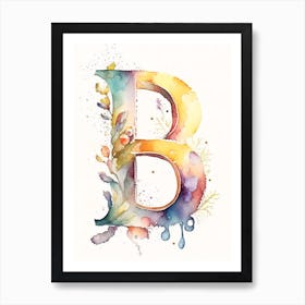 B, Letter, Alphabet Storybook Watercolour 2 Art Print