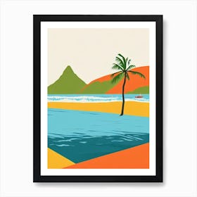 Diamond Beach Bali Indonesia Midcentury Art Print