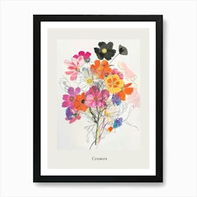 Cosmos 2 Collage Flower Bouquet Poster Art Print