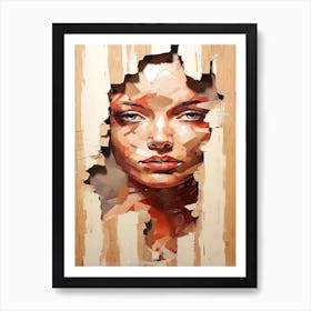 Flecks Of Beauty - Torn Paper Portrait Art Print