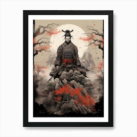 Japanese Samurai Illustration 21 Poster